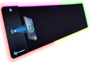 RGB Wireless Charging Mouse Pad 15W, XL 900x300x4MM Mouse Mat, RGB Mouse Pad with Wireless Charging, Keyboard Mat for Gaming