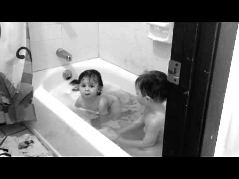 boys poop in the tub