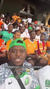 Nigerian fan in Ivory Cursing & Insulting Out Ivorian Fans. Them don carry home character go outside 藍 | ILAJE TV | Facebook