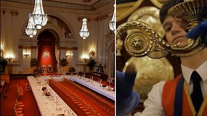 Staff prepare Buckingham Palace ballroom for State Banquet