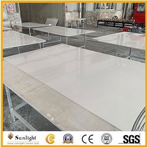 [Hot Item] Solid Surface Flat Panel Cast Marble Hotel Shower Wall Surround, Cultured Marble Tub Surround