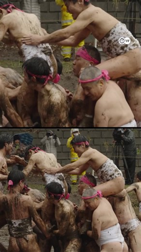 “That’s how we keep the culture alive.” Half-naked men wrestle in the mud every February an hour outside of Tokyo. It is a 200-year-old Japanese tradition to pray for a good harvest and to drive away evil spirits.