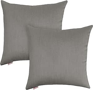 Austin Horn Classics 20” Square Knife Edge Polyester Filled Pillows, No Zipper - Grey (Set of 2)