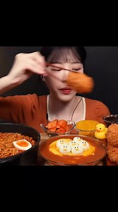 50K views · 831 reactions | Pork Cutlet Craving Time  | Thick & Spicy Buldak Soup Ramen + Omurice ASMR Mukbang  #fblifestyle | Riya Kapoor | Facebook