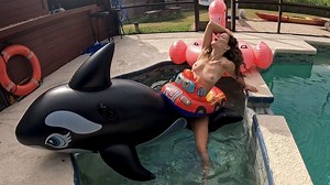 Pool Float Popping with Lifeguard Nathalia 1080 | Clips4sale
