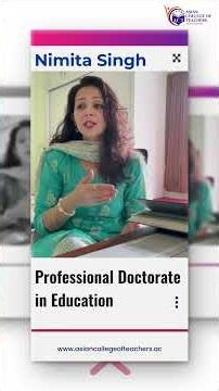 ACT Learner Experience | Nimita Singh | Professional Doctorate in Education