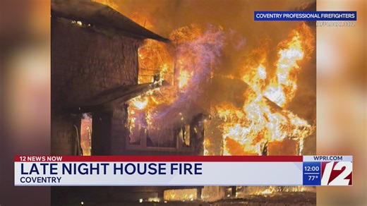 Late night fire destroys home in Coventry