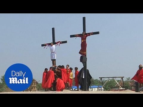 Catholic devotees crucified in the Philippines for Good Friday