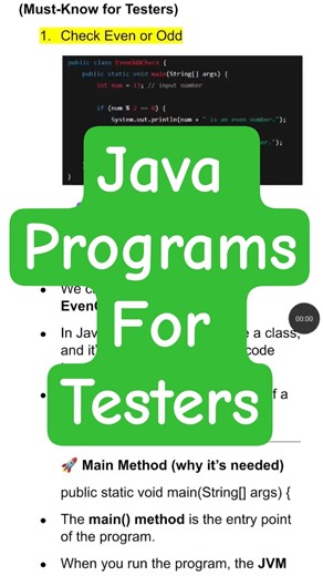 Java Programs for Testers #java #selenium #automationtesting