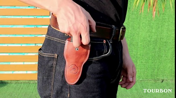 TOURBON Leather Sheath Tool Holsters for Pruning Shears Pliers Scissors - Dark Brown