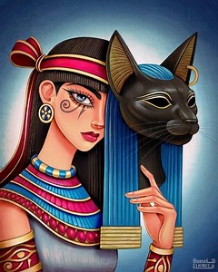 2K views · 43 reactions | Sketching and painting process of my latest illustration inspired by ancient Egypt and the ancient Egyptian goddess Bastet む #kemet #ancientegypt #pharaoh #egyptian #illustration #illustrator #characterdesign #characterdesigner #digitalart #digitalpainting #characterart | Bassel Elkadi | Facebook