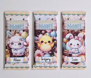 Customizable Chocolate Bar Packaging With Easter Theme (3 Models Included) + Box File - Etsy