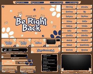 Cute Dog Twitch Overlay Package for Obs/paws/shiba Inu/beige/aesthetic/kawaii/pets/beige/ - Etsy