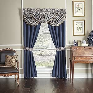 Croscill Aurelio Pole Top Drapery Panels, Blue, 4 Piece