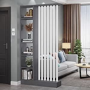 Wall Room Divider,Room Divider Shelf,Storage Cabinet Storage Display with Shelves,Entry Hall Storage Rack,Wood Separator Screen,Wall Privacy Screens for Home Office Decorative