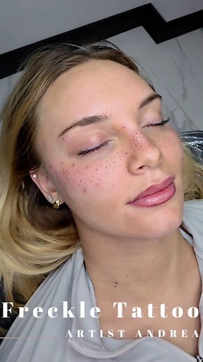 Freckle tattoo medium coverage on this beauty. 🥰😍 #freckletattoo | Do U Beauty