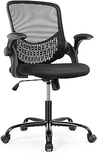 SMUG Desk Ergonomic Office Chairs with Flip-up Arms, Charcoal Black