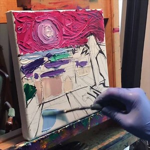 9.2K views · 586 reactions | Time lapse palette knife oil painting / Paris Gargoyle View stylized cityscape. #timelapse #paintingvideo #timelapseart #paletteknifepainting #cityscape | Mona Edulesco Art | Facebook