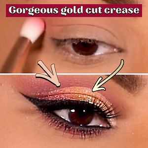 87K views · 2.7K reactions | Gold Glitter Cut Crease Makeup Tutorial ✨ | Smitha Deepak | Facebook