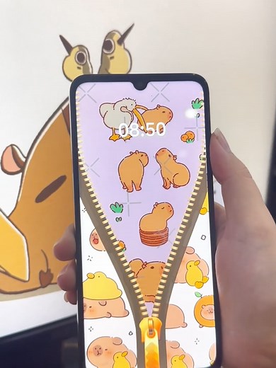 🙌 Say Goodbye to Boring Lock Screens! Capybara hot trend #lockscreen #app #zipperlock