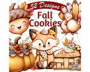 52 Png, Fall Cookie Clipart PNG, Autumn Cookies With Pumpkins and Leaves, Cute Cookie Clip Art for Fall Crafts, Thanksgiving Baking Graphics - Etsy