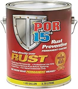POR-15 Rust Preventive Coating, Stop Rust and Corrosion Permanently, Anti-rust, Non-porous Protective Barrier, 128 Fluid Ounces, Semi-gloss Black