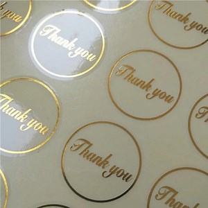 [Hot Item] Custom Business Labels Printing Clear Round Sticker Roll Gold Logo