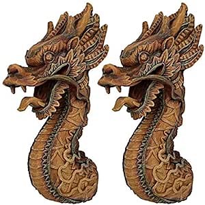Design Toscano The Fire Dragon Wall Sculpture (Set of 2)
