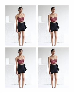 1.2K views | Bustier detail button down crop top 1,950/- & Wrap tie up mini skirt 2,450/- | Mimosa | Facebook