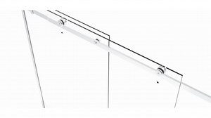 Yuaris 50-54 in. W x 74 in. H Single Reversible Sliding Frameless Shower Door in Brushed Nickel with Nano-Coated Tempered Glass SP08BS5474
