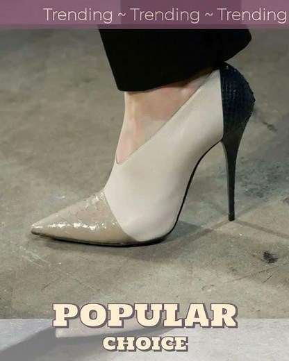 Autumn Catwalk Pointed Toe Snake Scale Pattern Leather Splicing Instep V-type Sexy Stiletto Pumps...