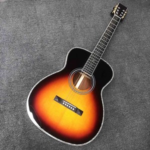 Custom 40 Inch Aaaaa Solid Cocobolo Back Side Ebony Fingerboard 45mm Nut Acoustic Guitar in Sunburst Color Om45 Om42 Guitar