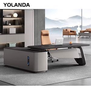 [Hot Item] Yolanda Furniture Computer Executive Office Desks Home L Shape Desk Modern Table De Bureau Luxury Office Table