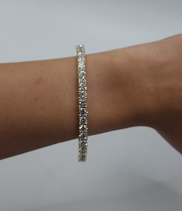 5 Ct Diamond Bangle, 14K Gold Genuine Natural Diamond Bracelet, Half Diamond Flexible Bangle - Etsy