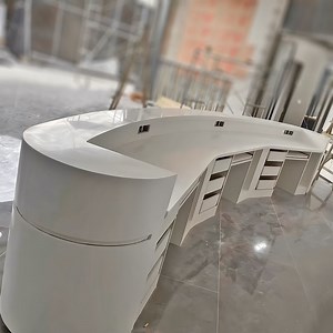 [Hot Item] Sleek Modern Acrylic Reception Desk with Custom Options