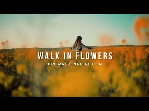 Girl Walking In Flowers- Cinematic Portrait Video