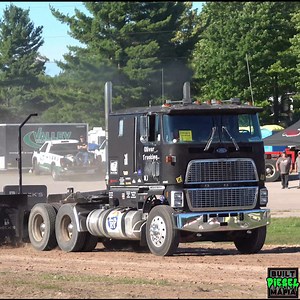 The "Friends In Low Places" Ford Cabover pulling at the 2024 Over The Top Diesel Showdown at Onaway Speedway #cabover #dyingbreeddiesels #semi #pullingsemis | BUILT Diesel MAFIA