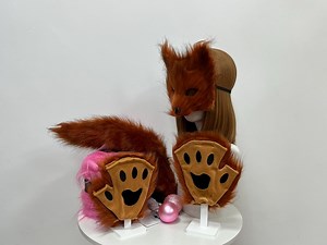 Plush Fox Costume Set: Faux Fur Mask, Paws & Tail - Etsy