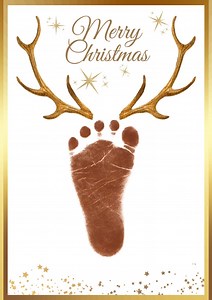 Christmas Baby Footprint Template, Reindeer Keepsake Printable, Baby First Christmas Art, Digital Download - Etsy Canada