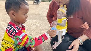 3.6K views · 156 reactions | Most Impressive Tiny Baby Human Give Milk Bottle To Baby FIDO | Monkey Daily | Facebook