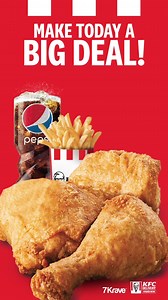 68 reactions · 3 comments | Lunchtime is a BIG Deal, so satisfy those cravings with your favourite KFC BIG Deal today! Bite into 3 pieces of finger lickin’ good chicken, crispy fries and a refreshing Pepsi for the ultimate lunchtime! #KFC #KFCJamaica #KFCLunchtime #KFCBigDeal #WeStillAhDoItBig #FingerLickinGood | KFC | Facebook