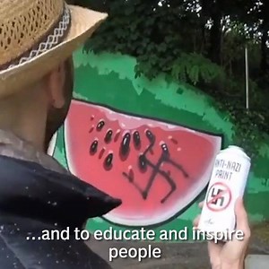 This graffiti artist is fighting the rise of hate-speech displays with muffins and mozzarella Credit: Cibo | London Evening Standard