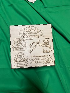 Personalized birth memory box with name & birth details | Wooden baby box | Gift for newborns | Keepsake box for baby's first memories