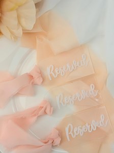 Hand-painted Acrylic Wedding Place Cards With Chiffon Ribbon - Etsy