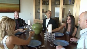 Quiet Dinner Party Turns Into An All Holes Filled Sex Orgy