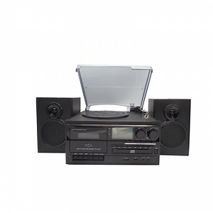 [Hot Item] Multi Vinyl Turntable Player with CD Player USB SD Record Aux Input Radio and Cassette Function