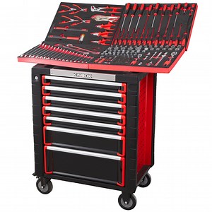 [Hot Item] Kinbox 7 Drawers 147PCS Tool Kit Automotive Workshop Steel Cabinet Industrial Rolling Box Tool Trolley
