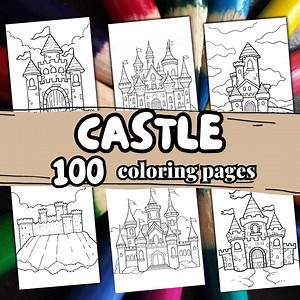 100 CASTLE Color Pages. Castle Coloring Book Photo Kid. Coloring Pages for Adults. Pdf Printable Coloring Pages - Etsy