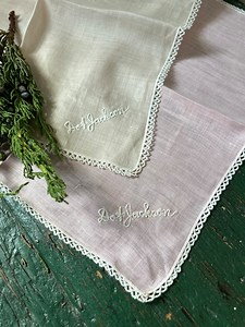Pair of Vintage Hankies, Dot Jackson, Personalized - Etsy