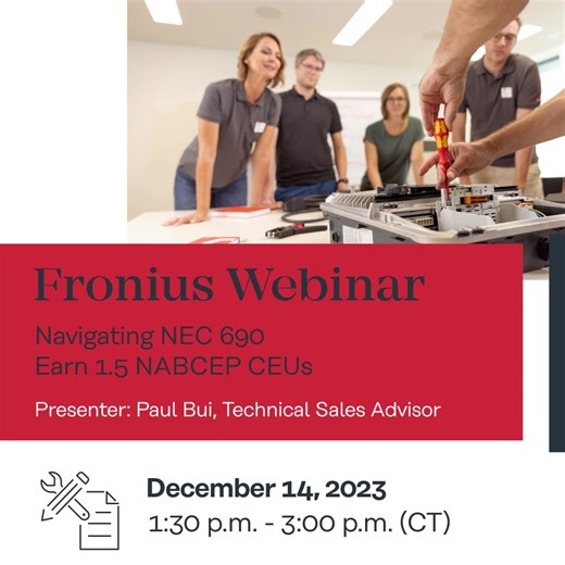 11 reactions |  Sign up for tomorrow's webinar: Navigating NEC 690!...